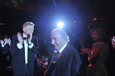 Sir Philip Green collects Outstanding Contribution to Retail award